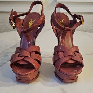 Beautiful mauve pink YSL Tribute platform sandals Size 38/7.5 *Worn once*